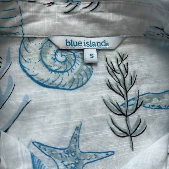 Blue Island summer  Blouse, Tunic, Button down shirt dress , swim coverup Size S - Picture 9 of 13